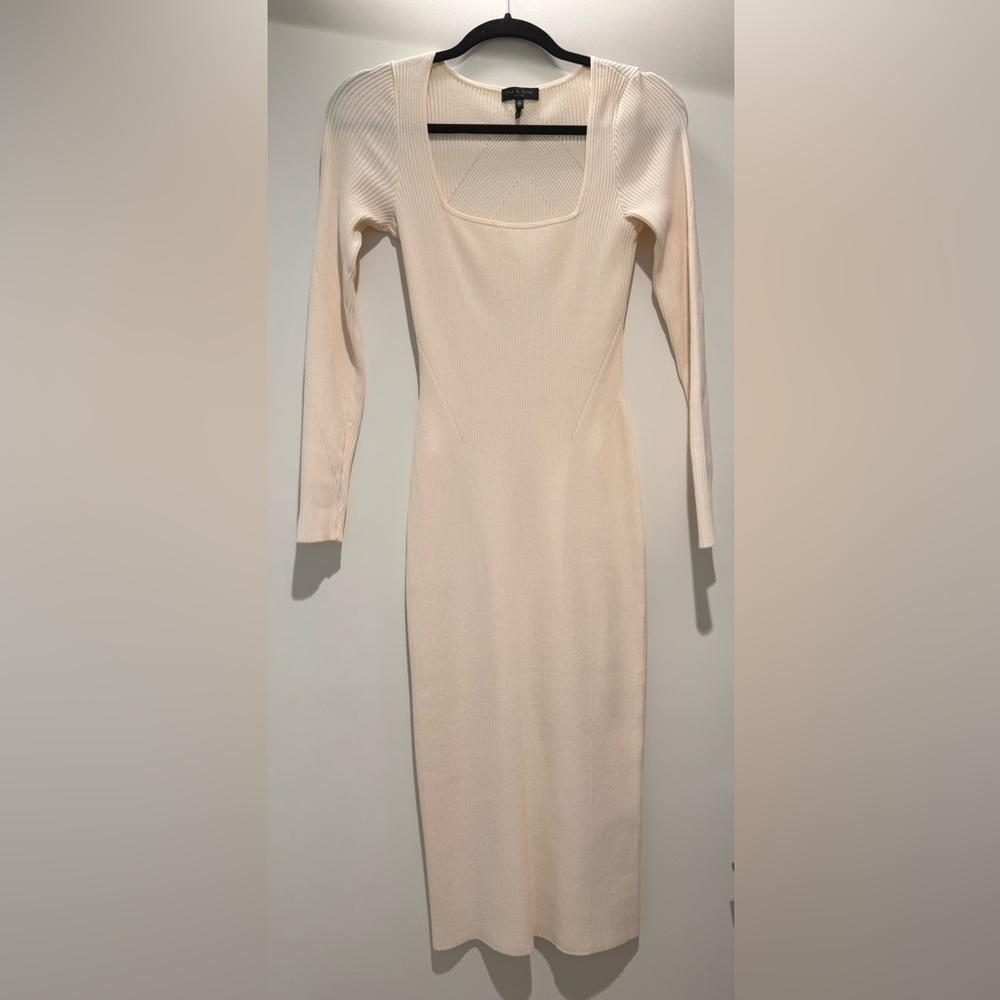 Rag & Bone Cream Long Sleeved Knit Dress - Picture 2 of 4